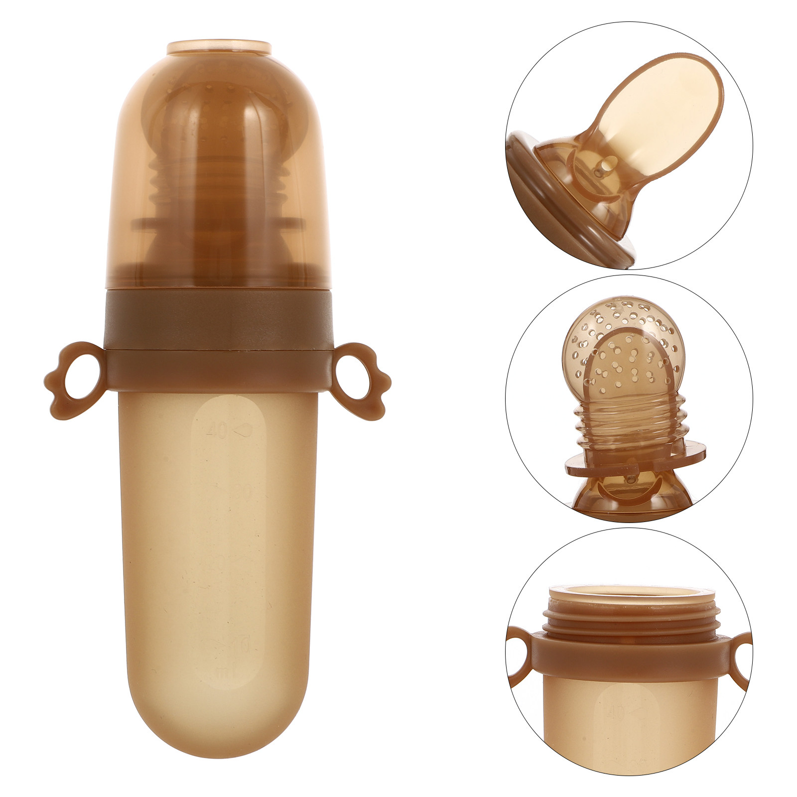 Feeding Baby Food - ชุดป้อนผลไม้สำหรับเด็ก 1 ชุด สีเบจ ซิลิโคนพรีเมียม ป้อนอาหารแบบไมโครเพรสเชอร์