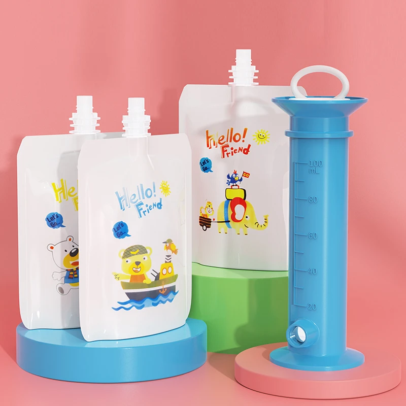 Baby Food Pouches 1 Year Old - เด็กผลไม้ Puree บรรจุเครื่องจ่ายอาหารทารกแรกเกิดกระเป๋า Feeding BAG เก็บอาหารเด็กเสริมอาหารบรรจุคอนเทนเนอร์