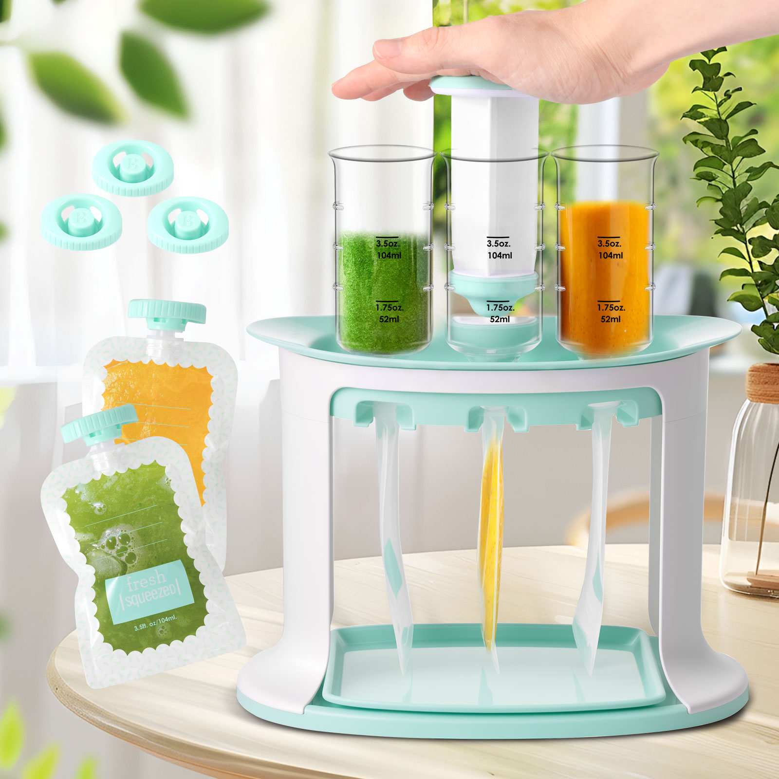 สถานีบีบสําหรับทารกReusableผลไ - Baby Food Pouches 1 Year Old บทวิจารณ์และราคา