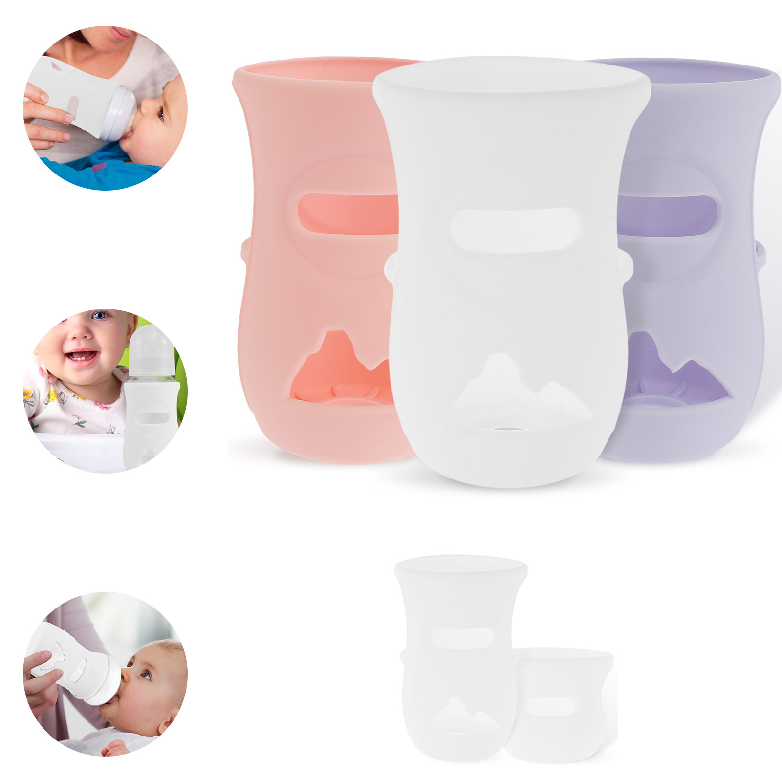 แขนซิลิโคนซิลิโคนเด็กขวดแก้วฉน - Baby Food Glass บทวิจารณ์และราคา