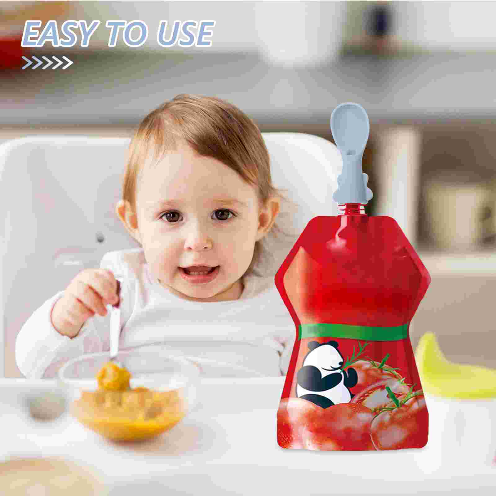 4 ชิ้นกระเป๋าเด็กชุดช้อนช้อนสํ - Baby Food Pouches 1 Year Old บทวิจารณ์และราคา