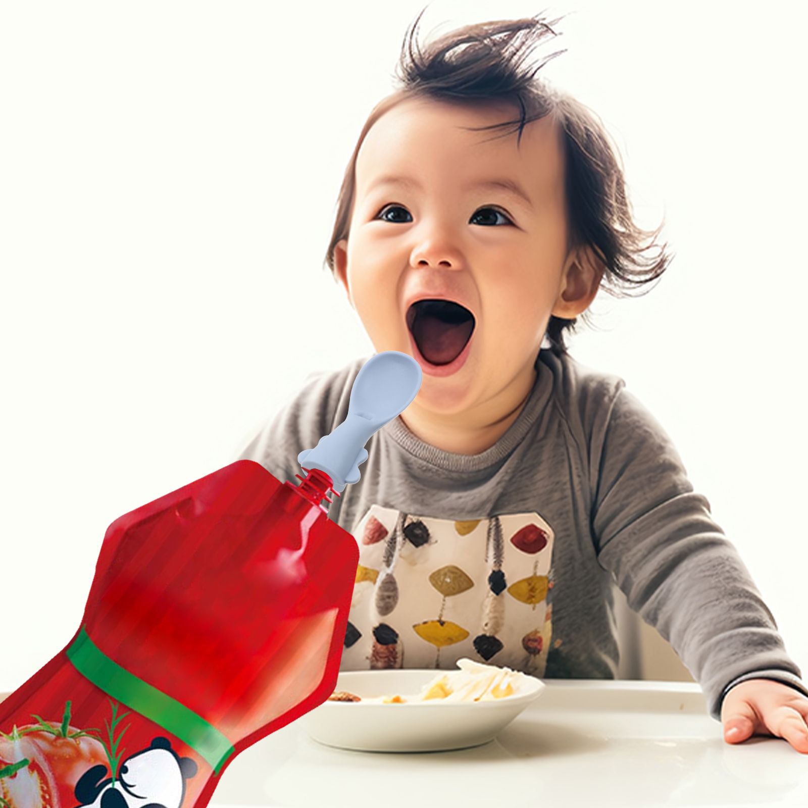 4 ชิ้นกระเป๋าเด็กชุดช้อนช้อนสํ - Baby Food Pouches 1 Year Old บทวิจารณ์และราคา