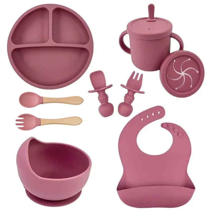 ซิลิโคนเกรดอาหารเด็กชุดจานชามใ - Baby Food Dinner บทวิจารณ์และราคา