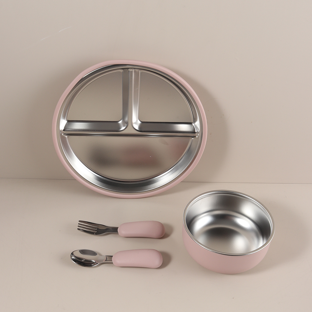 4 ชิ้น/เซ็ต จานซิลิโคน ช้อน ส้ - Baby Food Dinner บทวิจารณ์และราคา